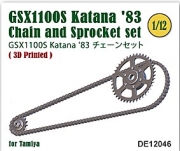 [사전 예약] DE12046 1/12 Chain & Sprocket set for GSX1100S Katana '83