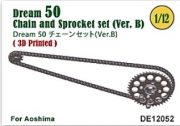 [사전 예약] DE12052 1/12 Chain & Sprocket set for Dream 50 '97 (Ver.B)