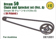 [사전 예약] DE12051 1/12 Chain & Sprocket set for Dream 50 '97 (Ver.A)