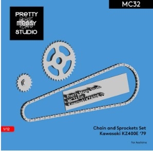 [사전 예약 ~11/29일] MC32 1/12 Aoshima Kawasaki KZ400E '79 Detail-up Chain and Sprockets set