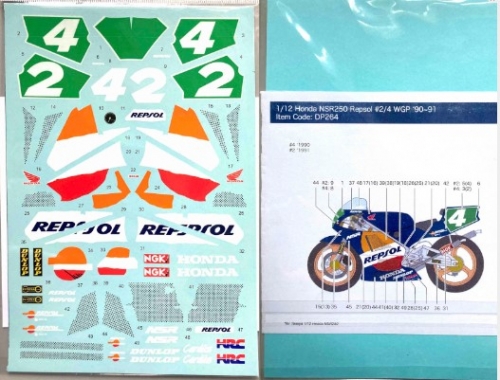 DP264A 1/12 Honda NSR250 Repsol #3/5 WGP '91 w/ transkit rims