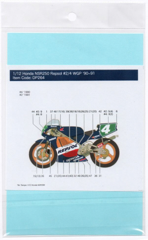 DP264 1/12 Honda NSR250 Repsol #3/5 WGP '91 (decal only)