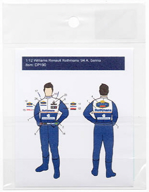 DP190 1/12 Williams Renault Rothmans A. Senna Decal for Figure