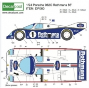 DP060 1/24 Porsche 962C Rothmans '86 Lemans