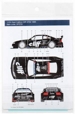 DP259 1/24 Opel Calibra V6 Cliff DTM 1995 for Tamiya