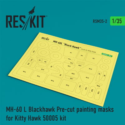 RSM35-0002 1/35 MH-60L \"Blackhawk\" Pre-cut painting masks for KittyHawk 50005 kit (1/35) KittyHawk
