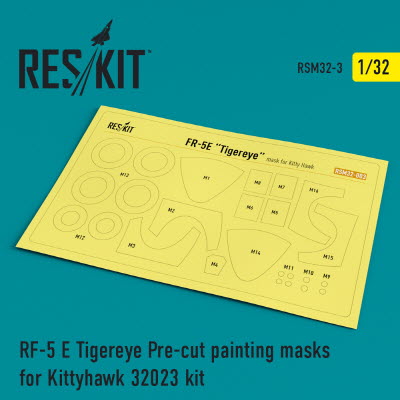 [사전 예약] RSM32-0003 1/32 RF-5E "Tigereye" Pre-cut painting masks for KittyHawk 32023 kit (1/32) KittyHawk