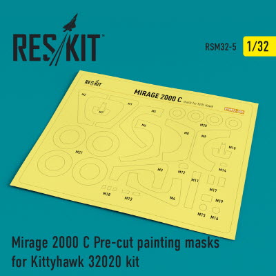 RSM32-0005 1/32 Mirage 2000C Pre-cut painting masks for KittyHawk 32020 kit (1/32) KittyHawk