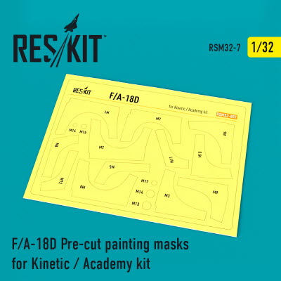[사전 예약] RSM32-0007 1/32 F/A-18D \"Hornet\" Pre-cut painting masks for Kinetic / Academy kit (1/32) Kinetic, Ac