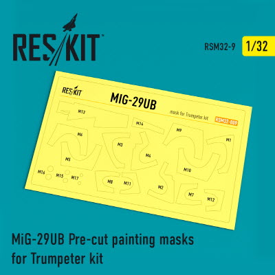 RSM32-0009 1/32 MiG-29UB Pre-cut painting masks for Trumpeter kit (1/32) Trumpeter
