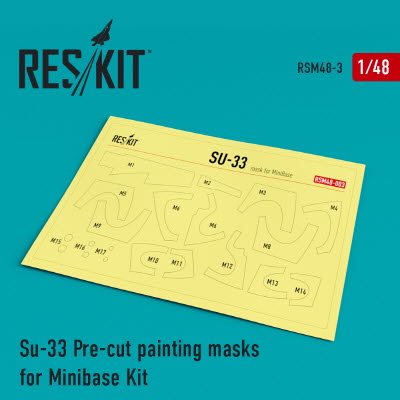 RSM48-0003 1/48 Su-33 Pre-cut painting masks for Minibase kit (1/48) Minibase