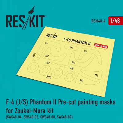 RSM48-0004 1/48 F-4 (J,S) \"Phantom II\" Pre-cut painting masks for Zoukei-Mura (SWS48-04, SWS48-05, S