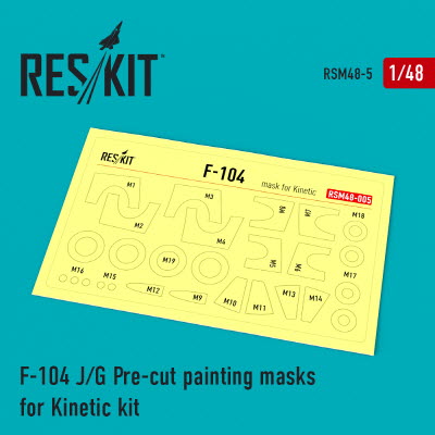 [사전 예약] RSM48-0005 1/48 F-104 (J,G) "Starfighter" Pre-cut painting masks for Kinetic kit (1/48) Kinetic