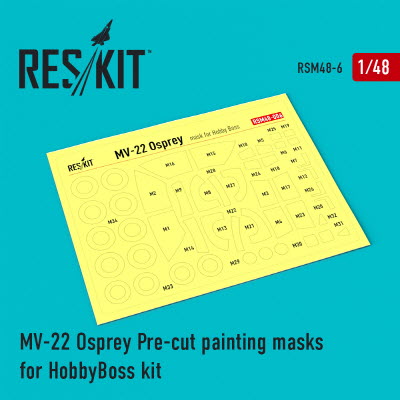 RSM48-0006 1/48 MV-22 \"Osprey\" Pre-cut painting masks for HobbyBoss kit (1/48) HobbyBoss