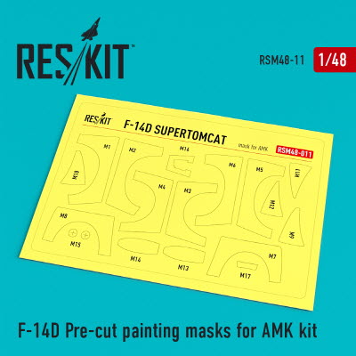 RSM48-0011 1/48 F-14D \"Tomcat\" Pre-cut painting masks for AMK kit (1/48) AMK