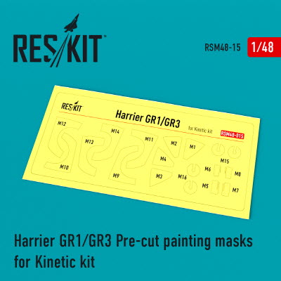 [사전 예약] RSM48-0015 1/48 Harrier GR1/GR3 Pre-cut painting masks for Kinetic kit (1/48) Kinetic