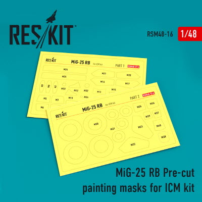RSM48-0016 1/48 MiG-25RB Pre-cut painting masks for ICM kit (1/48) ICM