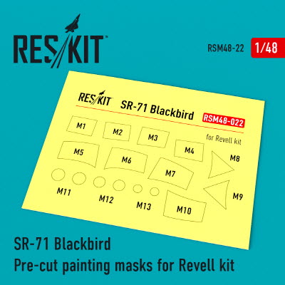 RSM48-0022 1/48 SR-71 \"Blackbird\" Pre-cut painting masks for Revell kit (1/48) Revell