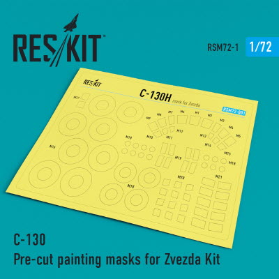 [사전 예약] RSM72-0001 1/72 С-130 \"Hercules\" Pre-cut painting masks for Zvezda kit (1/72) Zvezda