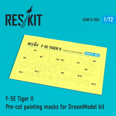 RSM72-0002 1/72 F-5E \"Tiger II\" Pre-cut painting masks for DreamModel kit (1/72) DreamModel
