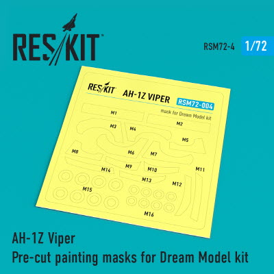 RSM72-0004 1/72 AH-1Z \"Viper\" Pre-cut painting masks for Dream Model kit (1/72) Dream Model