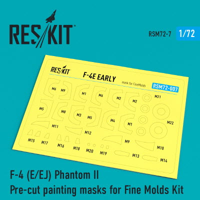 [사전 예약] RSM72-0007 1/72 F-4 (E,EJ) "Phantom II" Pre-cut painting masks for FineMolds kit (1/72) FineMolds