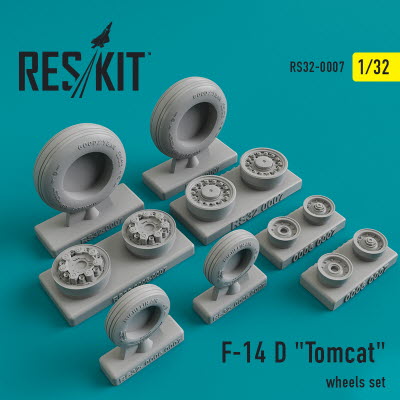 RS32-0007 1/32 F-14D \"Tomcat\" (weighted) wheels set (1/32)