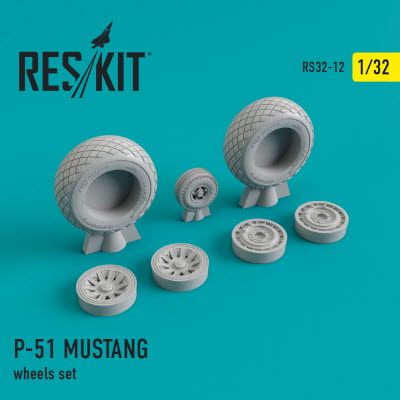 RS32-0012 1/32 P-51 \"Mustang\" wheels set (1/32)
