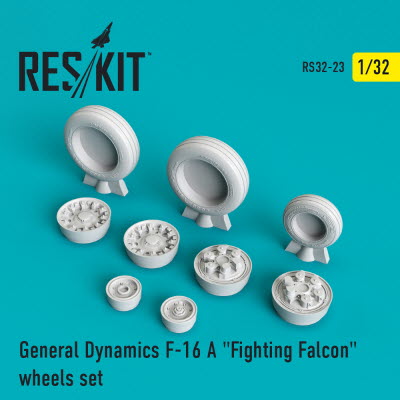RS32-0023 1/32 F-16A \"Fighting Falcon\" (weighted) wheels set (1/32)