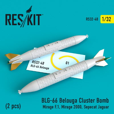 RS32-0048 1/32 BLG-66 Belouga cluster bombs (2 pcs) (Mirage F.1, Mirage 2000, Sepecat Jaguar) (1/32)