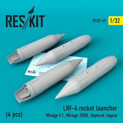 [사전 예약] RS32-0049 1/32 LRF-4 rocket launchers (4 pcs) (Mirage F.1, Mirage 2000, Sepecat Jaguar) (1/32)
