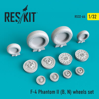 [사전 예약] RS32-0064 1/32 F-4 (B,N) \"Phantom II\" wheels set (1/32)