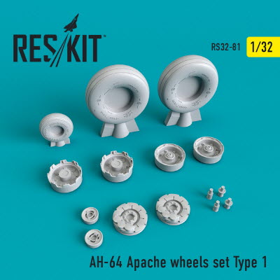 RS32-0081 1/32 AH-64 \"Apache\" wheels set type 1 (1/32)