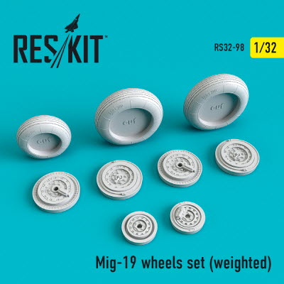 RS32-0098 1/32 MiG-19 wheels set (weighted) (1/32)