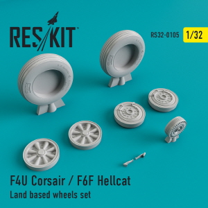 RS32-0105 1/32 F4U \"Corsair\"/F6F \"Hellcat\" Land based wheels set (1/32)