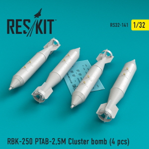 RS32-0141 1/32 RBK-250 PTAB-2,5M cluster bombs (4 pcs)( Su-25, MiG-21, MiG-27) (1/32)