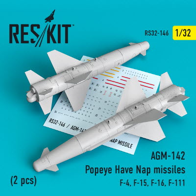 [사전 예약] RS32-0146 1/32 AGM-142 Popeye Have Nap missiles (2 pcs) (F-4, F-15, F-16, F-111) (1/32)