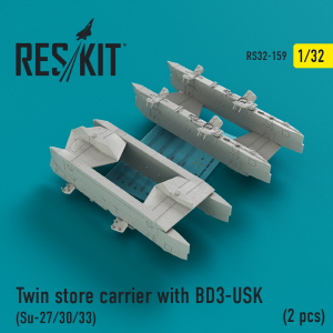 RS32-0159 1/32 Twin store carrier with BD3-USK (Su-27/30/33) (2 pcs) (1/32)