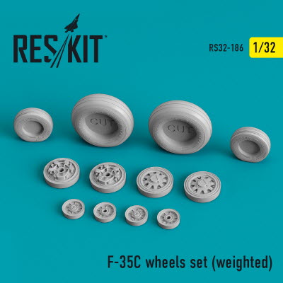 [사전 예약] RS32-0186 1/32 F-35C \"Lightning II\" wheels set (weighted) (1/32)