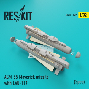 [사전 예약] RS32-0192 1/32 AGM-65 Maverick missiles with LAU-117 (2pcs) (AV-8b, A-10, F-16, F/A-18) (1/32)