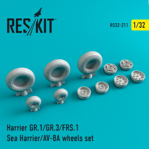 RS32-0211 1/32 Harrier GR.1/GR.3/AV-8A/FRS.1/Sea Harrier wheels set (1/32)
