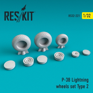 [사전 예약] RS32-0221 1/32 P-38 \"Lightning\" wheels set type 2 (1/32)