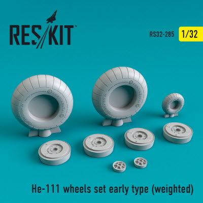 RS32-0285 1/32 He-111 wheels set early type (weighted) (1/32)