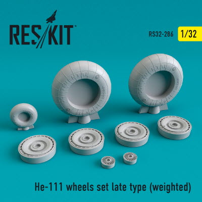 RS32-0286 1/32 He-111 wheels set late type (weighted) (1/32)