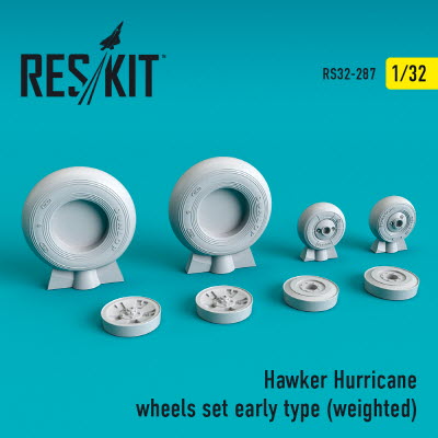RS32-0287 1/32 Hawker Hurricane wheels set (early type) (weighted) (1/32)