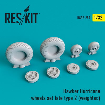 RS32-0289 1/32 Hawker Hurricane wheels set (late type 2) (weighted) (1/32)