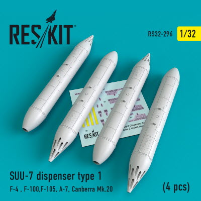 RS32-0296 1/32 SUU-7 dispenserstype 1 (4 pcs) (F-4, F-100, F-105, A-7, Canberra Mk.20) (1/32)