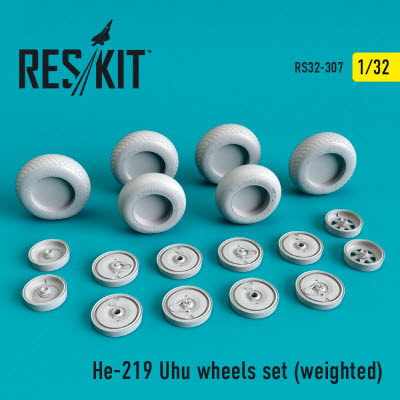 RS32-0307 1/32 He-219 "Uhu" wheels set (weighted) (1/32)