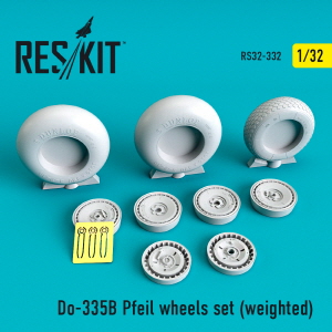 RS32-0332 1/32 Do-335В \"Pfeil\" wheels set (weighted) (1/32)