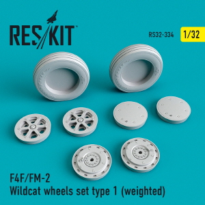 RS32-0334 1/32 F4F/FM-2 \"Wildcat\" wheels set type 1 (weighted) (1/32)